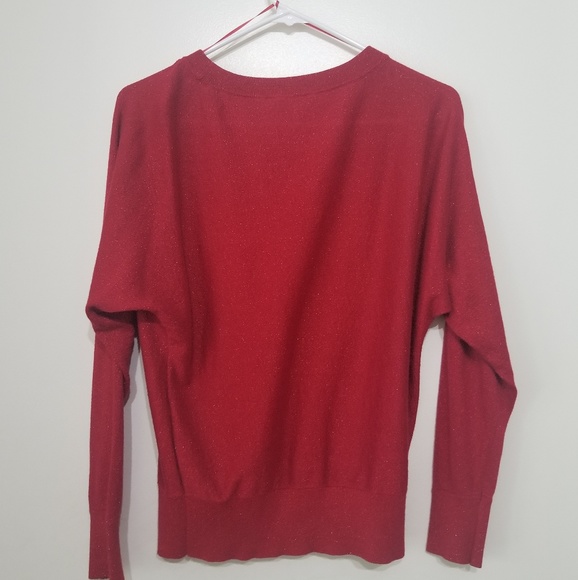 Theory metallic red sweater crew neck xs - Picture 2 of 3